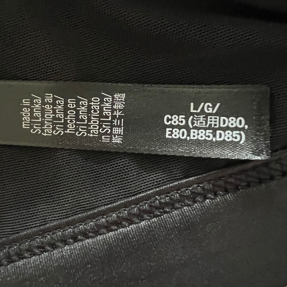 Victoria Sport Black Coated Faux Leather Crisscross Bralette Large L/G - Picture 4 of 4